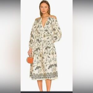 Ulla Johnson Thalia  Lemonbalm Floral Print Midi dress size 10